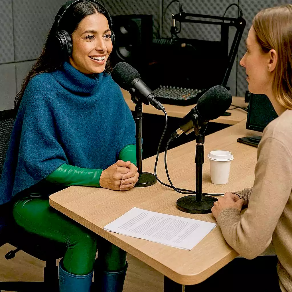 Podcast-Aufzeichnung (Foto: AI)